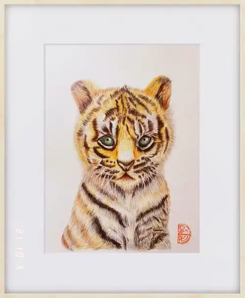 彩铅小萌虎有步骤图