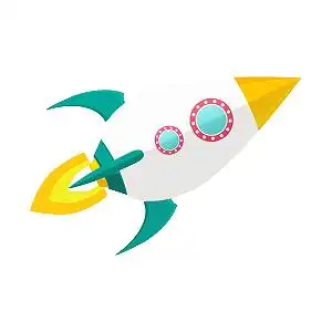 彩色卡通火箭飞船矢量素材