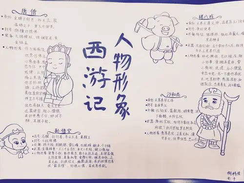 学降魔团志气,显领航班风采——七(10)班《西游记》手抄报展示