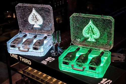 酒吧发光香槟箱 神龙套盒 黑桃a香槟王套箱 三支装神龙酒箱 冰纹