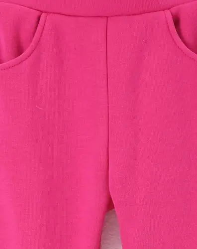 女童樱红色加绒加厚打底裤