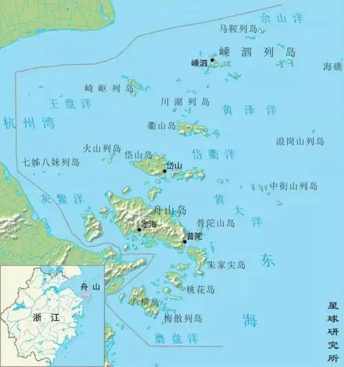 浙江省舟山市的地图
