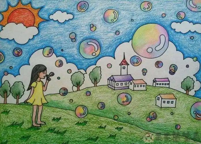 春天美景图画简笔画,春天美景图片简笔画_大山谷图库