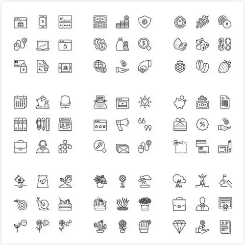 单线小图标矢量