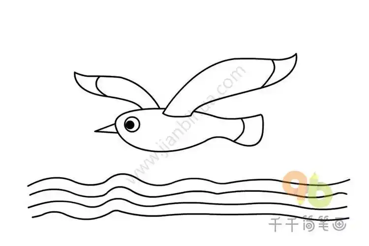 海鸥简笔画4款可爱的海鸥简笔画图片怎么画