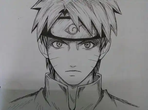 鸣人图片素描画火影忍者铅笔画的鸣人图片火影鸣人铅笔画鸣人 strong>