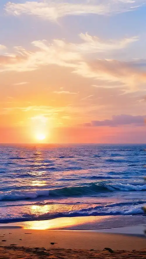 万事胜意壁纸🌅,海边日出的美景😍