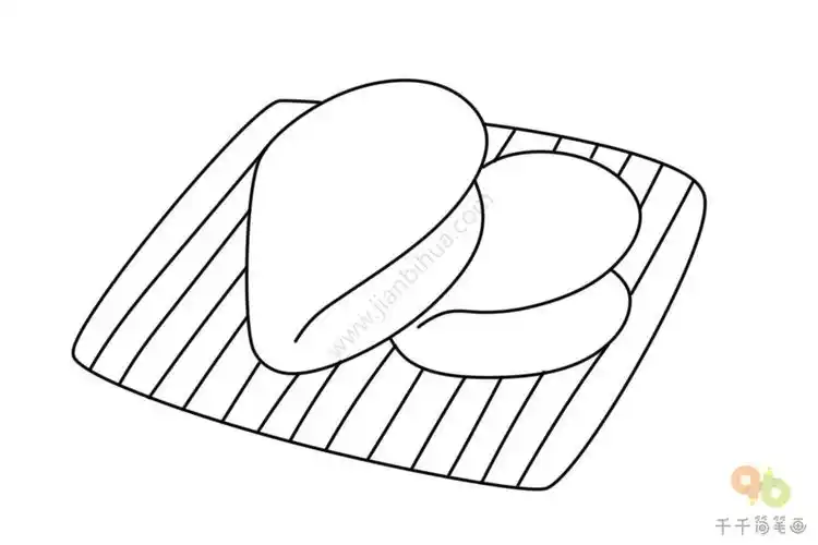 湖南特色小吃米粑粑简笔画