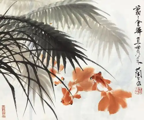 0147 金鱼 立轴 纸本