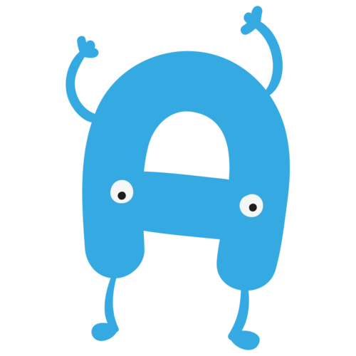 卡通蓝色可爱拟人字母a 图片