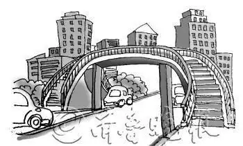 人行天桥简笔画卡通