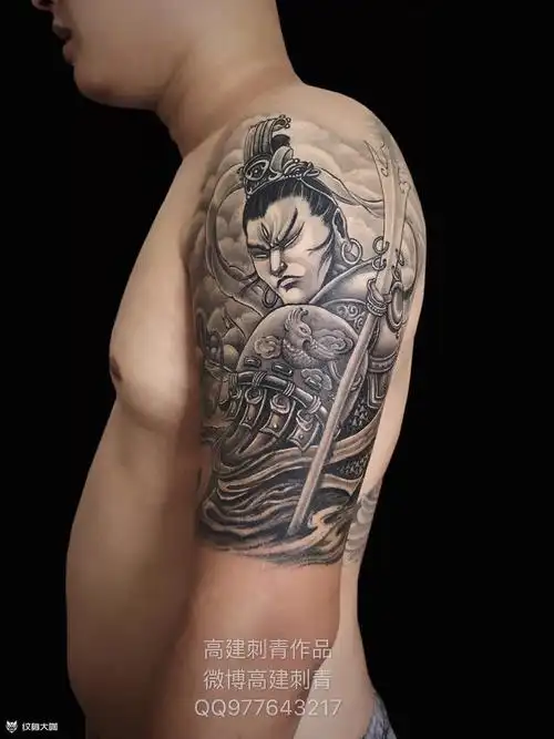 二郎神 杨戬_纹身图案手稿图片_渤海堂tattoo的纹身作品集