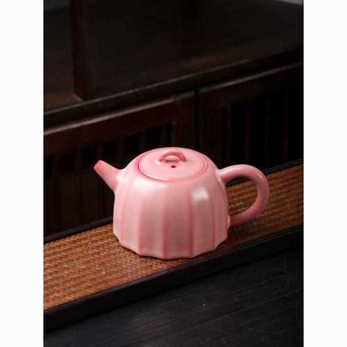 青瓷猪油冻郑国俊瓜棱壶泡茶壶陶瓷秦权壶复古礼盒装中式家用单壶