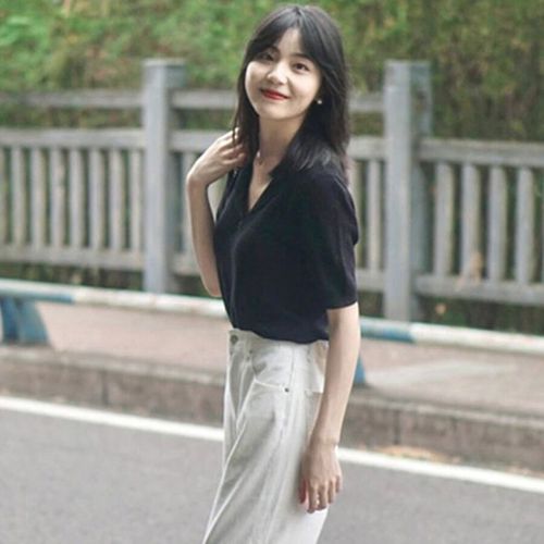 穿搭夏季茶系一整套小个子活泼梨形身材mm显 上衣单件 s 建议100斤内