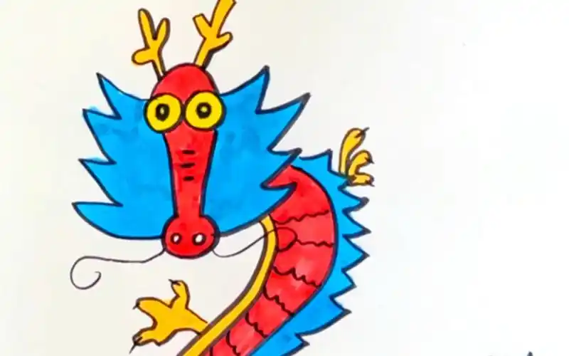简单画中国龙