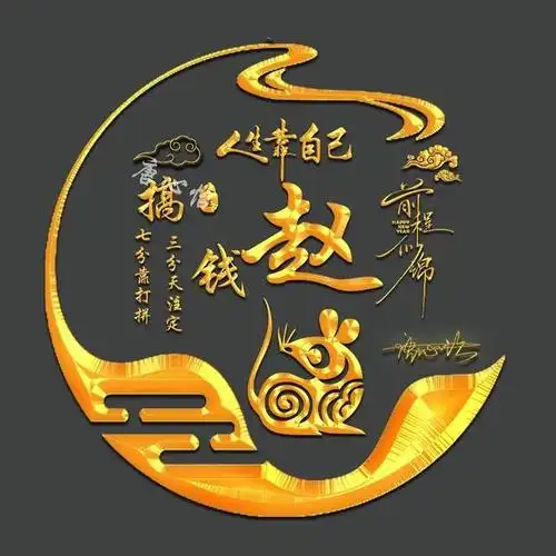 微信头像姓氏头像人生靠自己3d金属质感生肖签名头像请查收