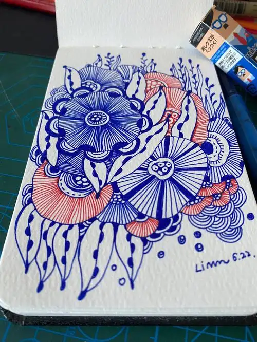 花卉线描植物花卉简笔画装饰画植物组合