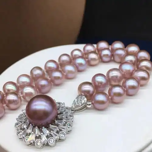 天然紫色珍珠项链