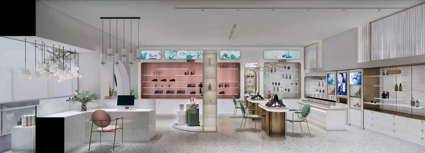化妆品专卖店装修图 化妆品专柜装修