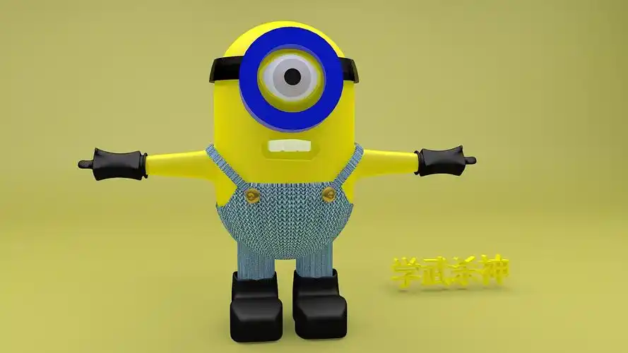 c4d卡通3d简单小黄人练习模型