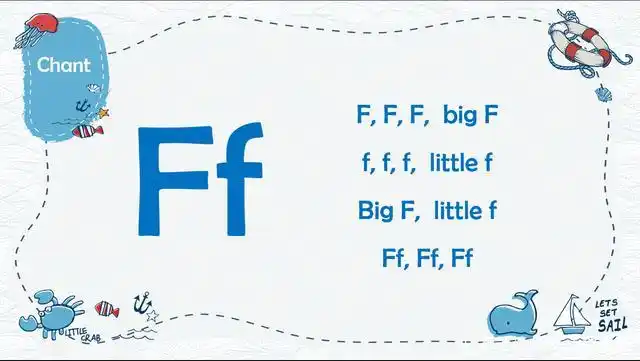 学习了大写字母f和小写字母f,我们一起来读读英语字母ff的chant吧