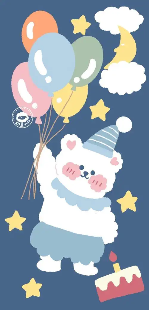 小熊主题手绘壁纸 @奶盖小杜