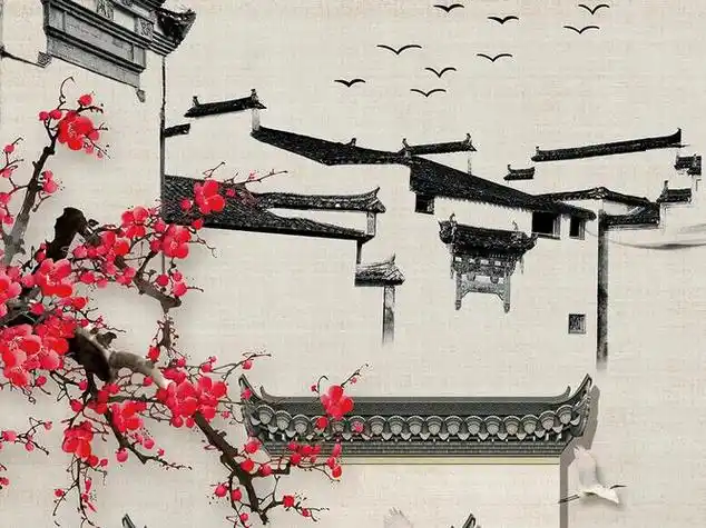 徽派江南园林(江南徽派建筑水墨画)徽派江南园林