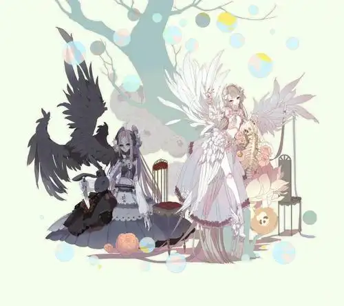 天使恶魔情侣头像两张情侣头像两人一张一对天使恶魔