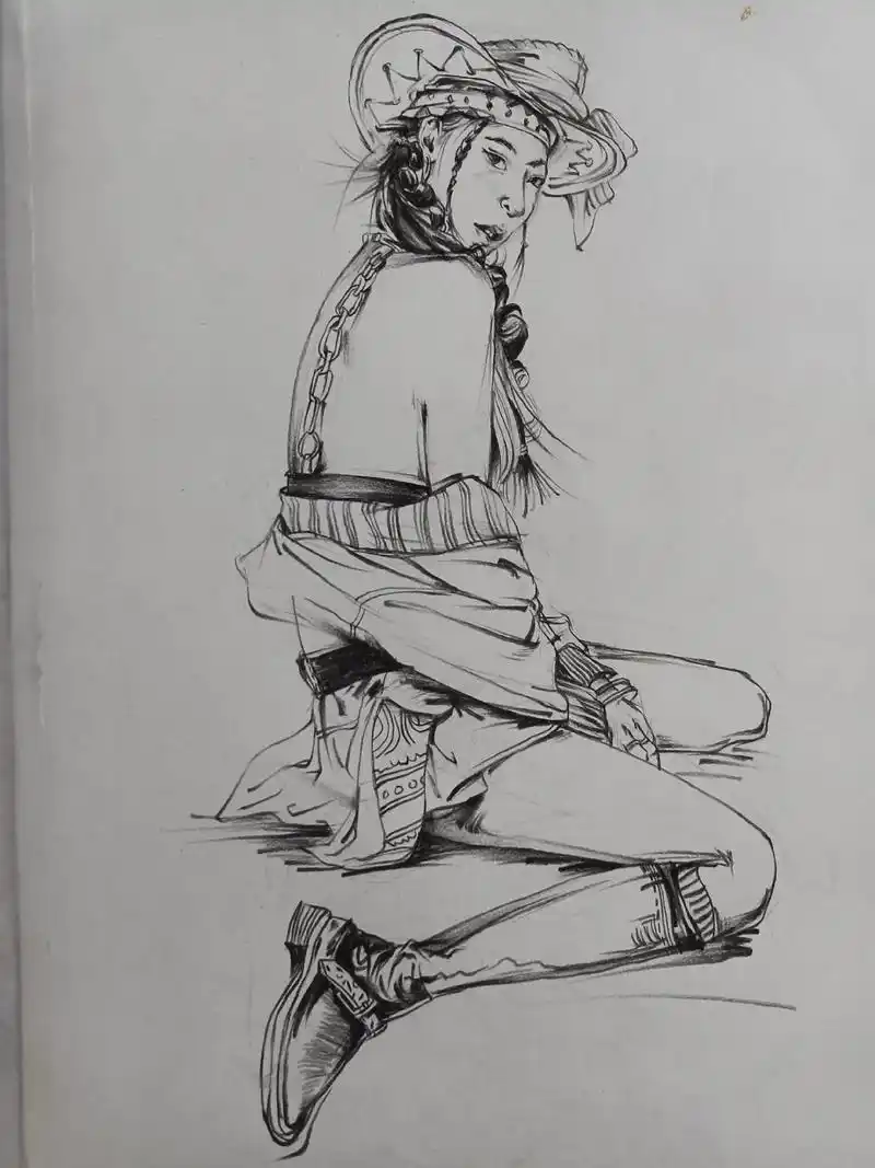 近期临摹朱丹老师的画作#速写 - 抖音