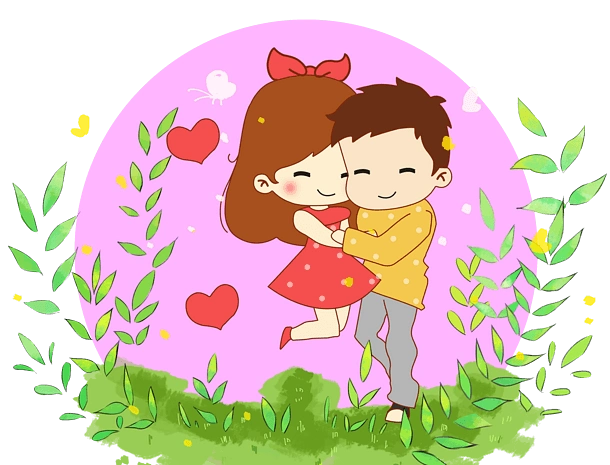 情侣拥抱手绘图片大全