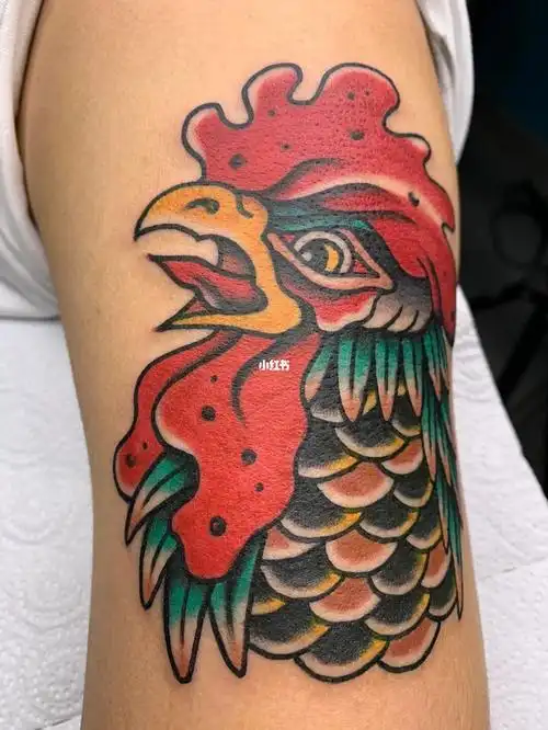 四顾鸡,纯天然色料饲养#成都纹身#美式传统纹身#生肖纹身  #公鸡纹身