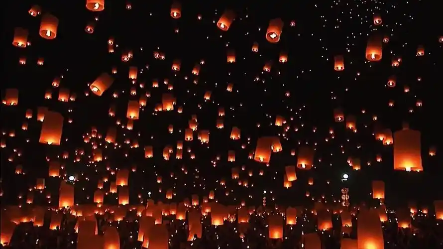 93_为你花开满城 为你明灯三千._ 孔明灯 仙境