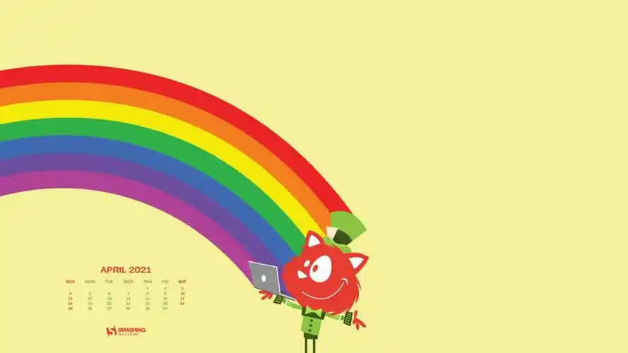 彩虹时间,2021年4月,日历,高清桌面图片,4k高清其它图片,娟娟壁纸
