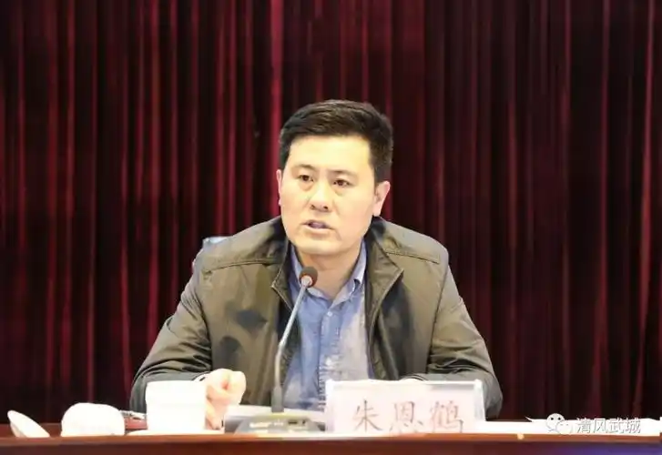 朱恩鹤作讲话,乔咏梅主持会议并通报案件有关情况.