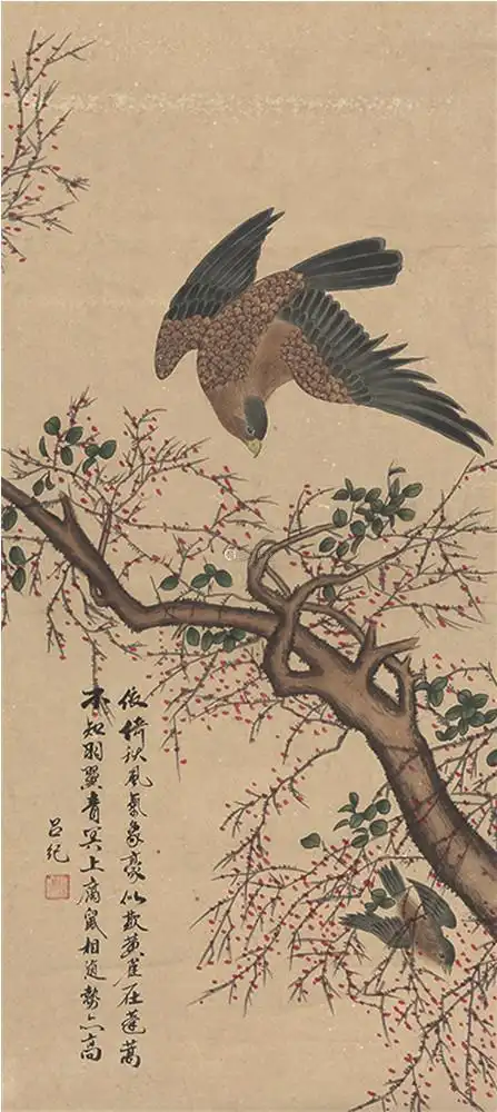 吕纪花鸟纸本立轴