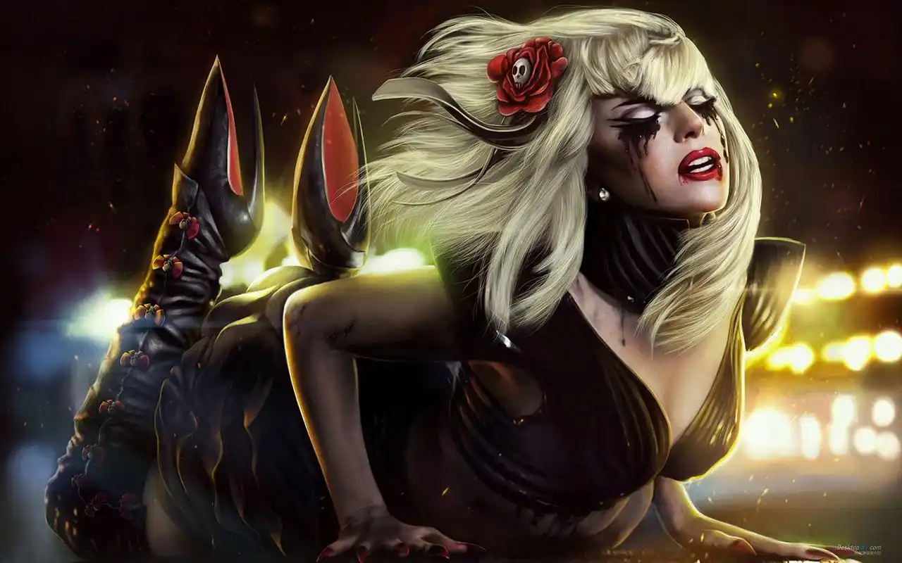 欧美流行百变天后lady gaga另类个性写真桌面壁纸(二)