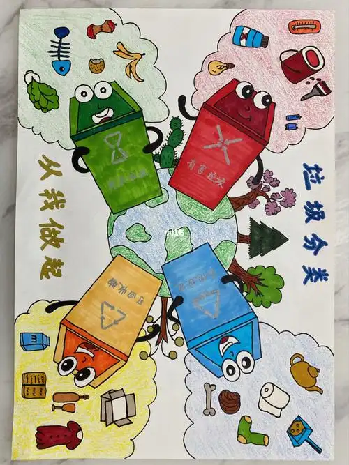 幼儿园垃圾分类主题画