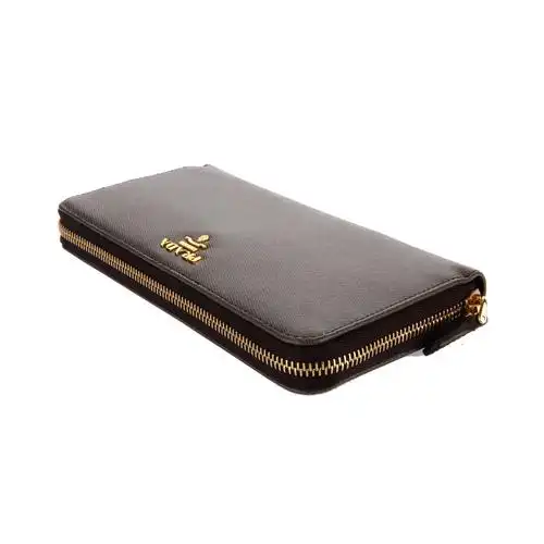 prada(普拉达)男士灰色长款拉链钱包