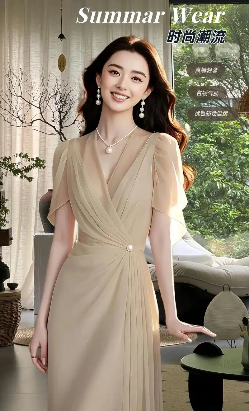 夏季新款气质连衣裙,优雅知性高端高级感轻奢精致温柔