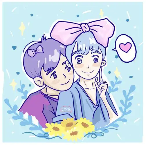 q版情侣头像|插画|创作习作|甜腻 - 原创作品 - 站酷 (zcool)