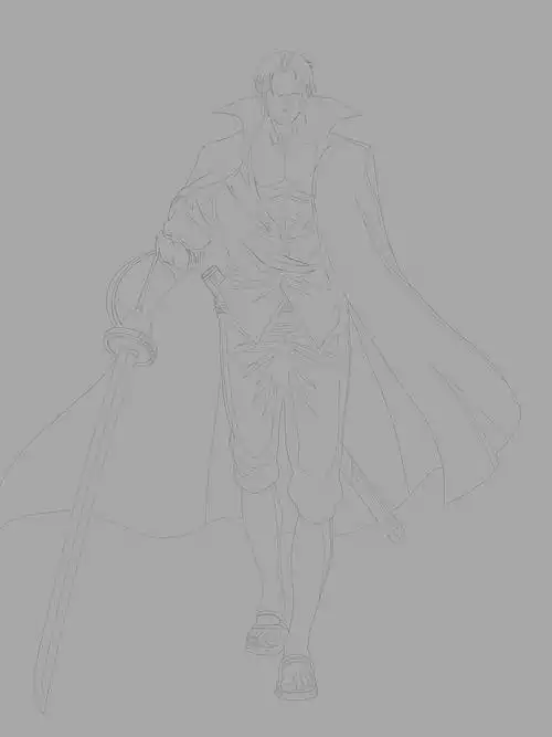 海贼王红发香克斯插画