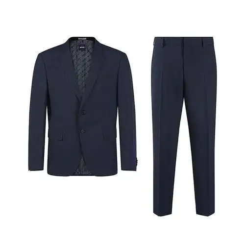 雨果博斯 hugo boss 春夏款 男士新剪羊毛深蓝色商务西装西服套装