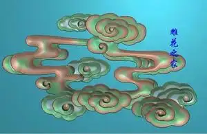 雕花之家精雕图 云朵祥云小云纹彩云围板背板浮雕图51611 小片云