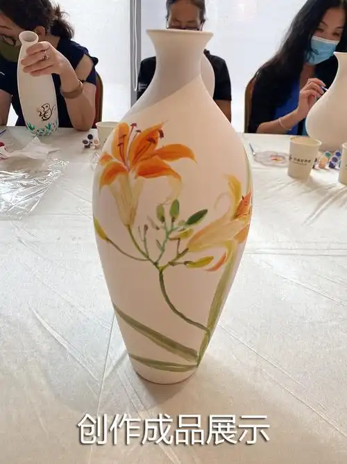 柚狮 幼儿园陶艺彩绘素坯盘子陶瓷花瓶手工涂鸦白胚儿童上色非石膏 36