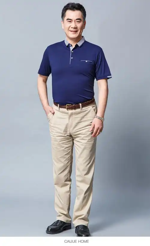 曼妮(zmany)男士t恤 mtiny 夏季新款爸爸装夏装中老年短袖t恤40-50岁