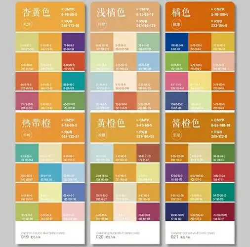 色卡中式色彩搭配方案