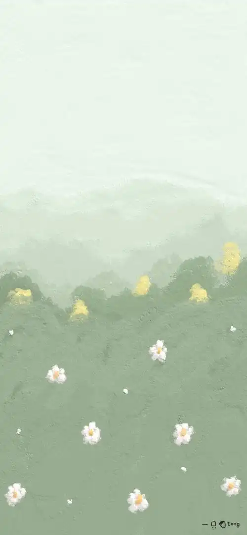 cr:一只草莓tong 渐变纯色/手绘壁纸/聊天背景/小清新ins/油画插画