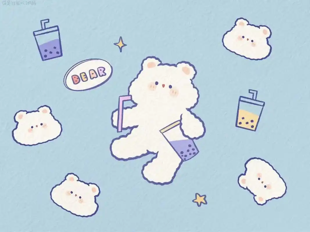 可爱壁纸 #横屏壁纸 #小熊和小兔 换上电脑和ipad背景 - 抖音