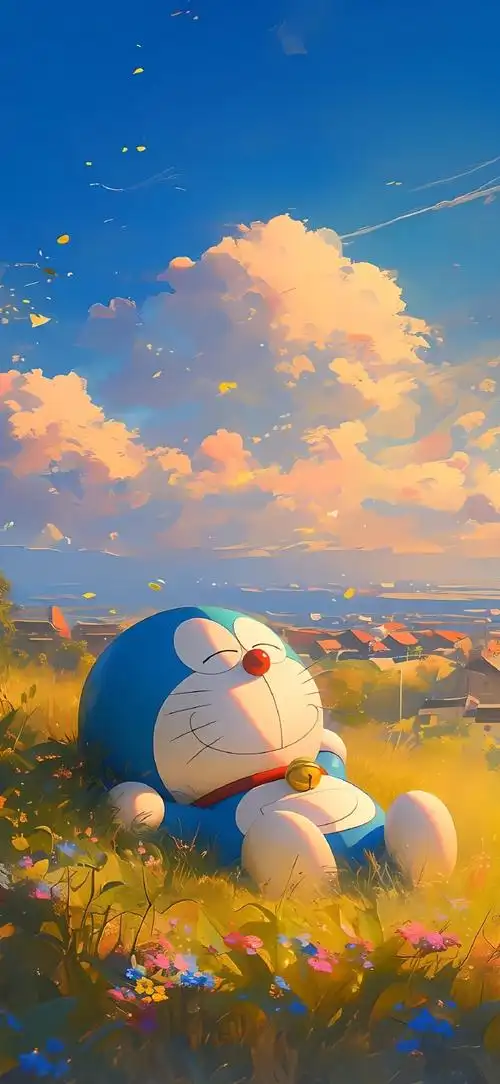 二次元新鲜事##机器猫壁纸##ai##可爱卡通##手机壁纸