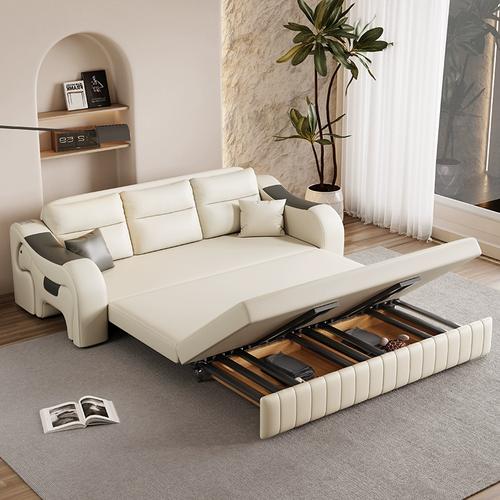 沙发床小户型奶油风网红款科技布多功能折叠两用直排双人2023新款